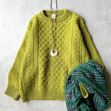 6 ROKU 로쿠 유나이티드 애로우즈 케이블 니트 아란 편직 울