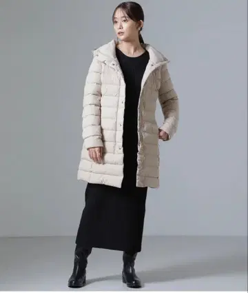 나노 유니버스 베이지 후드 롱 다운 코트