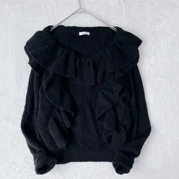 프레이 아이디 알파카 울 오프숄더 프릴 니트 전후 2way 23AW