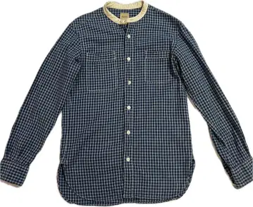 일본제 Sanca 체크 셔츠 밴드 카라 beams