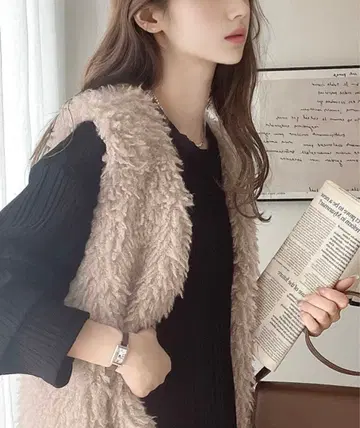 푹신푹신 플리스 슬리브리스 퍼 베스트