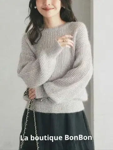 키드모헤어 라메 크루 니트