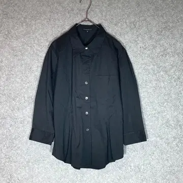 theory (M) 긴팔 셔츠 블라우스/블랙/블랙/버튼