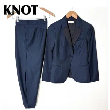KNOTT 팬츠 수트 셋업 원 버튼 S 무지 네이비