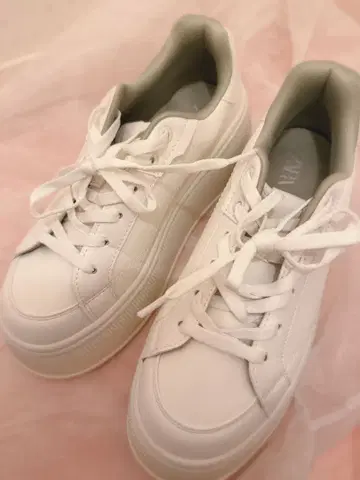 ZARA 화이트 플랫폼 스니커즈 40 26cm 새상품급