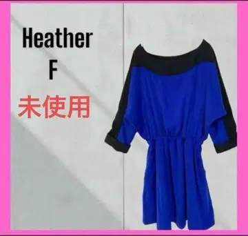 컨디션 최상 [Heather] 돌먼 튜닉 7부 소매 보트넥 네이비