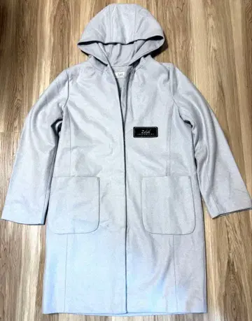 모토마치 Zelal 후드 부착 아이스 그레이 롱 코트 13AR