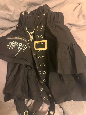 dimmoire PUNK 프릴 미니 스커트 블랙