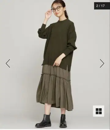 NANO universe 캉캉 스커트 도킹 니트 원피스