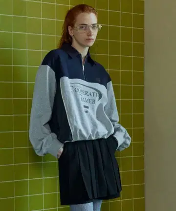 MAISON SPECIAL 컴퍼니 하프 지퍼 맨투맨