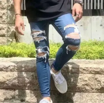 아메리칸 이글 JEGGING 6 SHORT 데미지 스키니 데님
