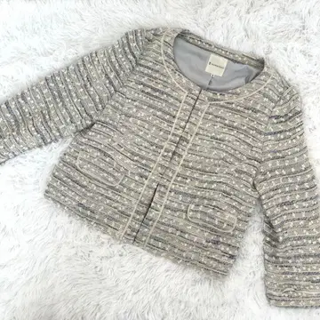 쿠미쿄쿠 노카라 자켓 2XL 트위드풍 자켓 새상품급 출퇴근 포멀