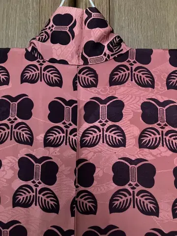 앤티크 금사 크레이프 원단에 귤꽃 문양 염색 팝 스타일리시 진품 새상품급