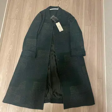 군언당 신상 자수 패턴 다크 그린 롱 코트 M