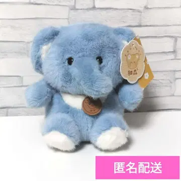 스카이블루 코끼리 봉제 인형 폭신폭신 레트로
