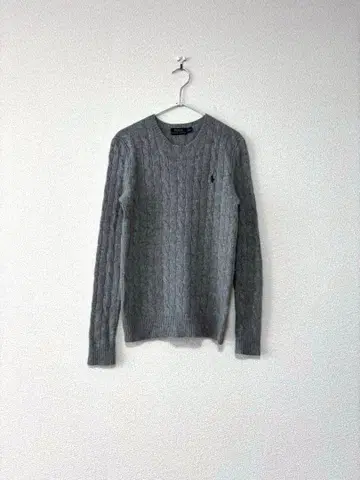 랄프 로렌 케이블 짜임 니트 울 그레이 S