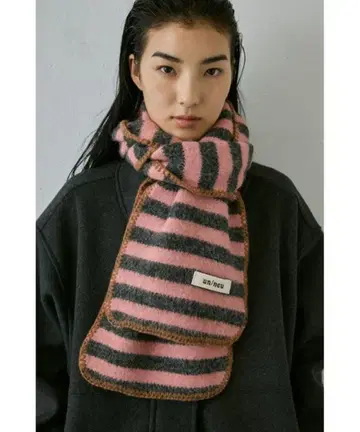 un/neu 머플러 스톨 컬러 보더 머플러