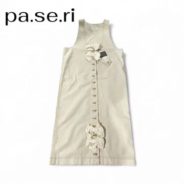 새상품 파슬리 pa.se.ri 슬리브리스 롱 원피스 베이지 리본