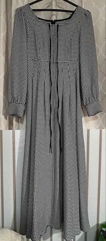 AND COUTURE 하운드투스 패턴 원피스