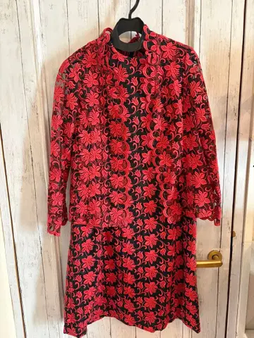 [ 새상품급 ] 꽃무늬 슬리브리스 드레스와 자켓 성인 원피스