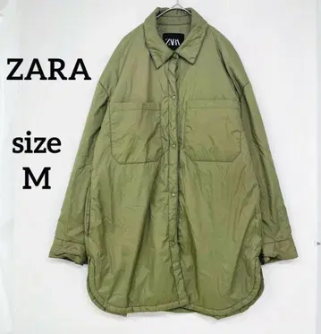 [새상품급] 자라 충전솜 경량 오버 셔츠 자켓 코트 M 올리브 그린