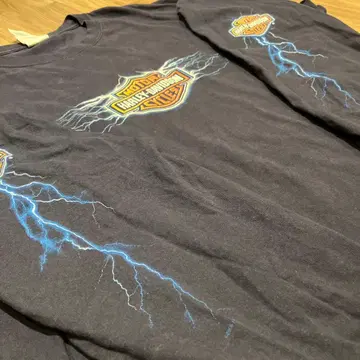 00s Harley-Davidson 썬더 블루 프레임 네이비 롱T