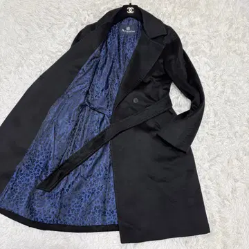 [ 미사용급 ] 아쿠아 스큐텀 레오파드 캐시미어 100% 체스터 코트