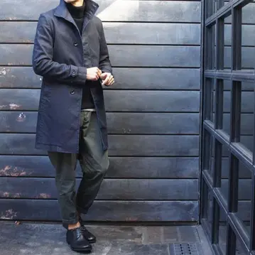 준하시모토 데님 스탠드 카라 코트 사이즈: 4