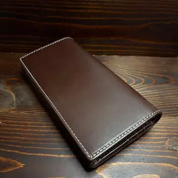 S12 천연 가죽 코도반 무소 가죽 장지갑 브라운
