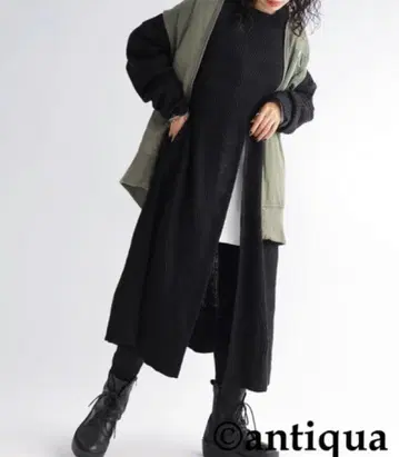 패턴 짜임 니트 원피스