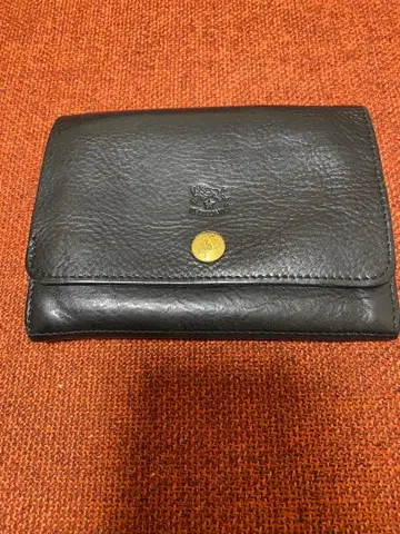 일비종떼 천연 가죽 접이식 지갑 블랙 이탈리아제