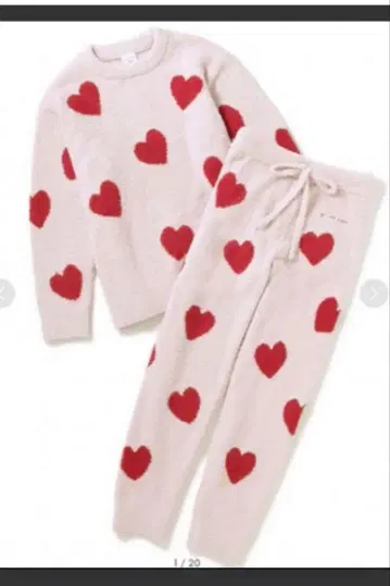 [새상품] gelatopique 젤라또피케 하트 룸웨어 상하의 세트