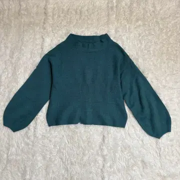 a.v.v 여성용 긴팔 니트 L 에메랄드 블루 이토킨 루즈핏