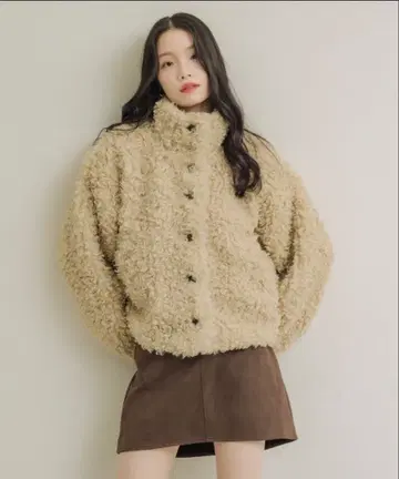 베이지 보아 플리스 자켓