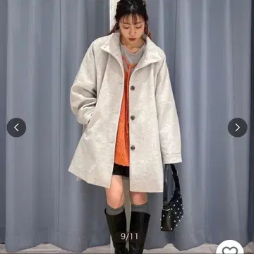 울 라이크 미들 코트 그레이 끈 없음 초특가