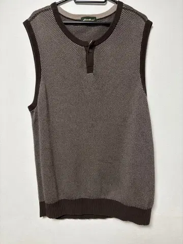 Eddie Bauer 니트 베스트 헨리넥 브라운 L 아메카지