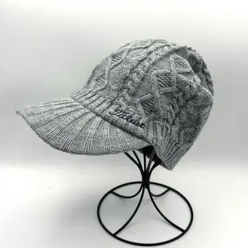 타이틀리스트 챙 달린 니트캡 와치캡 케이블 니트 그레이