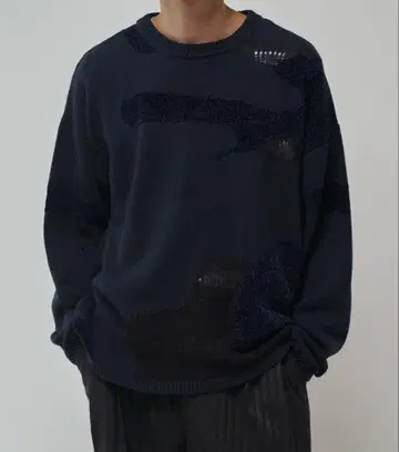 새상품급 [ Lui's ] 랜덤 인터샤 니트 네이비