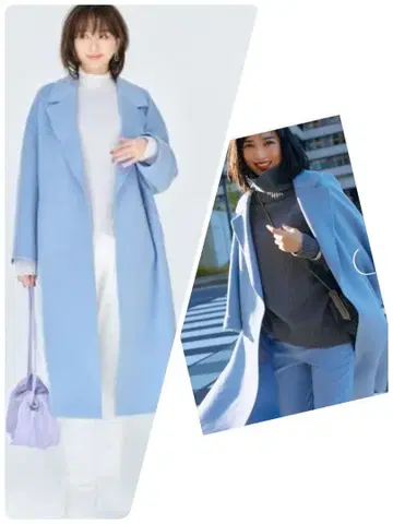 23구 스카이블루 롱 코트 MANTEC사 소재