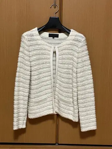 UNTITLED 언타이틀 니트 자켓풍 가디건 화이트 x 실버