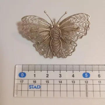 실버 나비 브로치 약 5cm