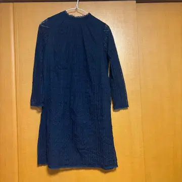 네이비 레이스 7부 소매 원피스