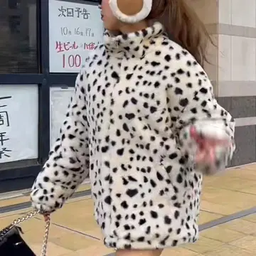 CRAMMY 달마시안 패턴 플리스 자켓