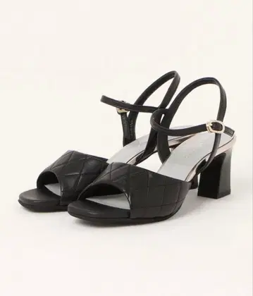 HIMIKO [발수] 퀼팅 가죽 힐 샌들