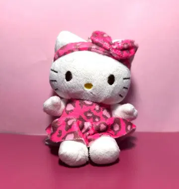 헬로키티 레오파드 무늬 마스코트 키링 볼체인 포함