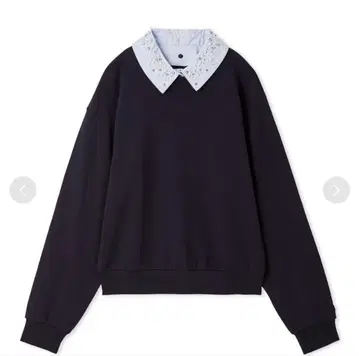 25AW SNIDEL 비쥬 카라 맨투맨 네이비