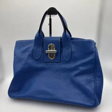 새상품급 MAXIMA 파란색 가죽 토트백