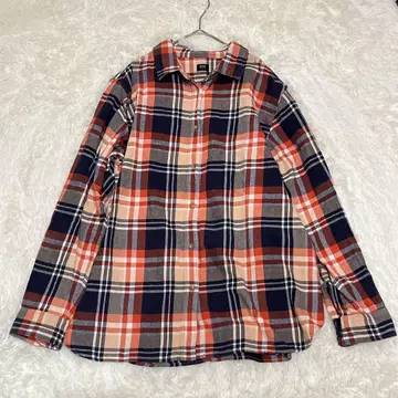 M335 [유니클로] 긴팔 플란넬 셔츠 면100% 체크 무늬 빅 사이즈