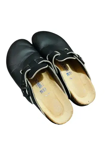 BIRKENSTOCK 블랙 가죽 샌들 보스턴 BOSTON 39