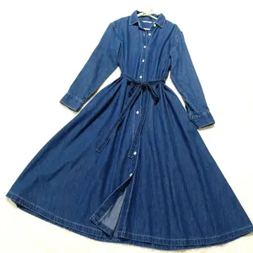 [새상품급] UNIQLO 데님 A라인 셔츠 원피스 S